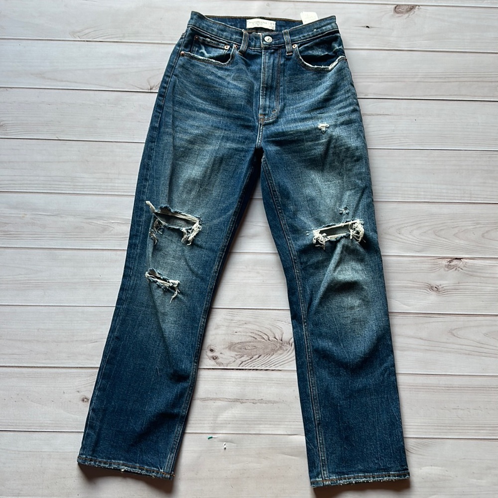 Abercrombie & fitch the ankle straight ultra high rise jeans size 26